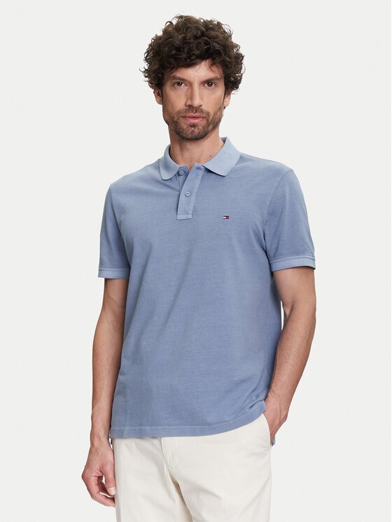 Tommy Hilfiger Тениска с яка и копчета MW0MW34757 Regular Fit
