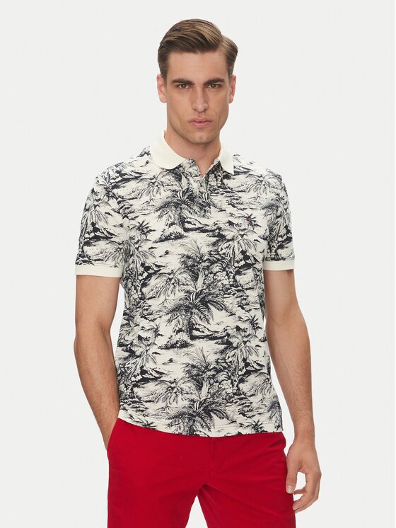 Tommy Hilfiger Тениска с яка и копчета MW0MW38475 Regular Fit