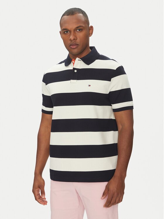 Tommy Hilfiger Тениска с яка и копчета MW0MW39045 Regular Fit