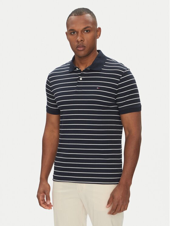 Tommy Hilfiger Тениска с яка и копчета MW0MW39994 Светлосиньо Regular Fit