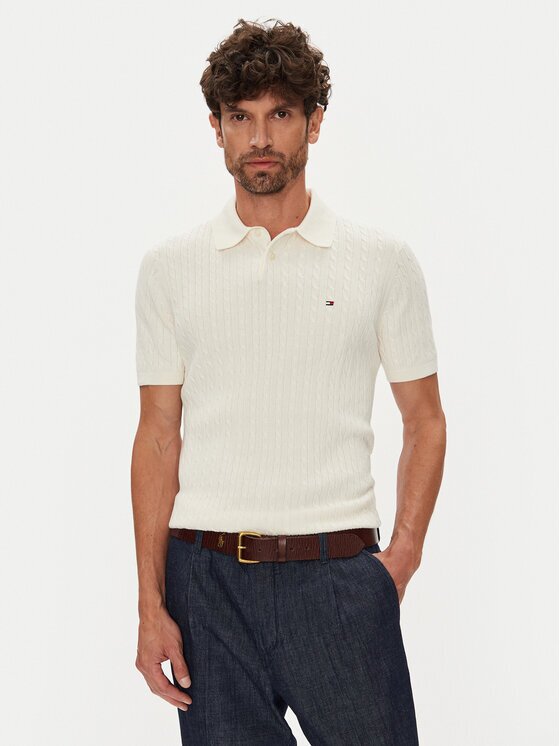 Tommy Hilfiger Тениска с яка и копчета MW0MW40701 Regular Fit