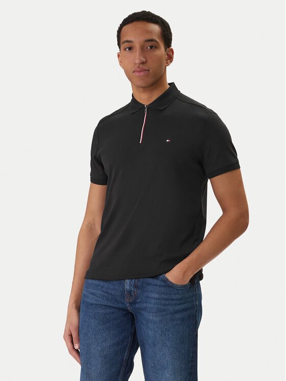 Tommy Hilfiger Тениска с яка и копчета MW0MW41613 Екрю Regular Fit