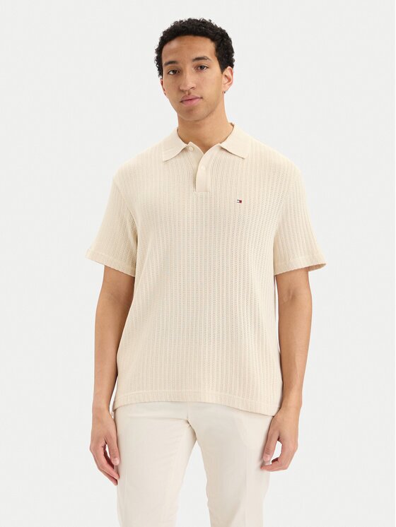 Tommy Hilfiger Тениска с яка и копчета MW0MW42770 Regular Fit