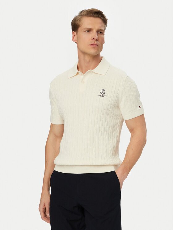 Tommy Hilfiger Тениска с яка и копчета MW0MW42788 Regular Fit
