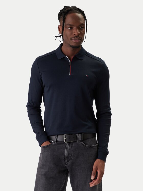 Tommy Hilfiger Тениска с яка и копчета MW0MW42808 Екрю Regular Fit