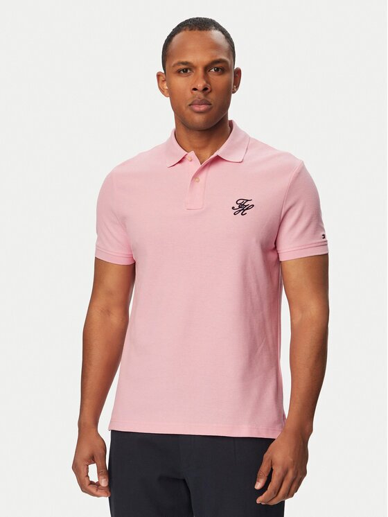 Tommy Hilfiger Тениска с яка и копчета MW0MW43046 Regular Fit