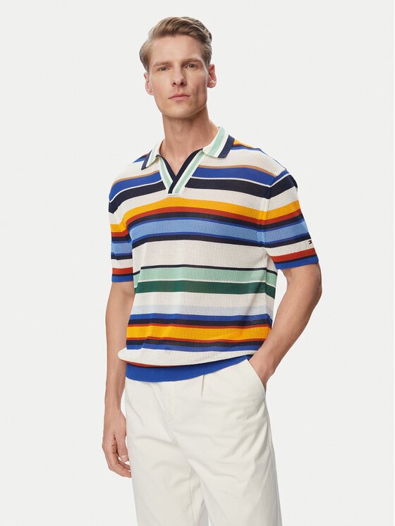 Tommy Hilfiger Тениска с яка и копчета MW0MW43250 Regular Fit