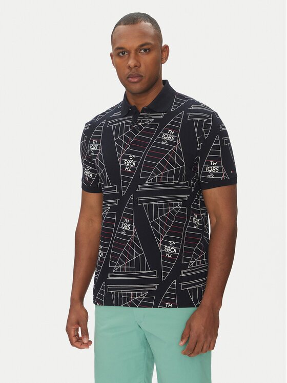 Tommy Hilfiger Тениска с яка и копчета Sailing MW0MW39309 Regular Fit