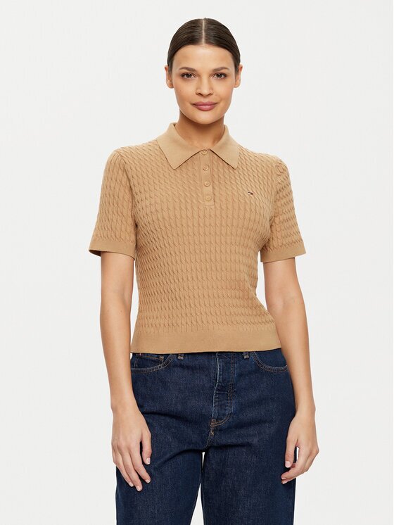 Tommy Hilfiger Тениска с яка и копчета WW0WW43957 Regular Fit