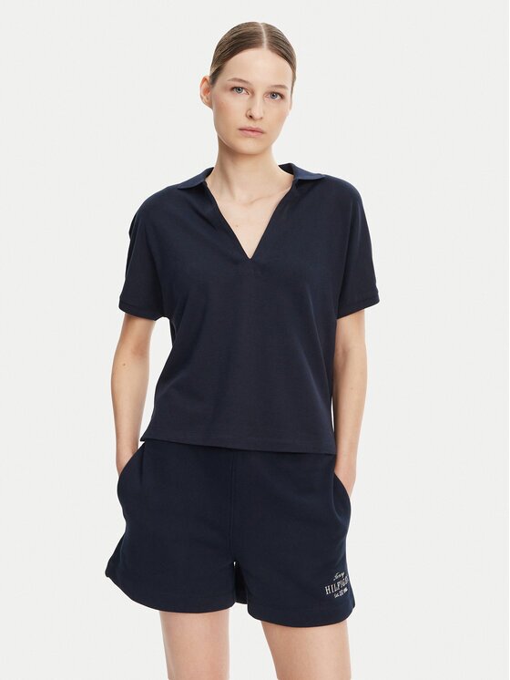 Tommy Hilfiger Тениска с яка и копчета WW0WW44512 Relaxed Fit