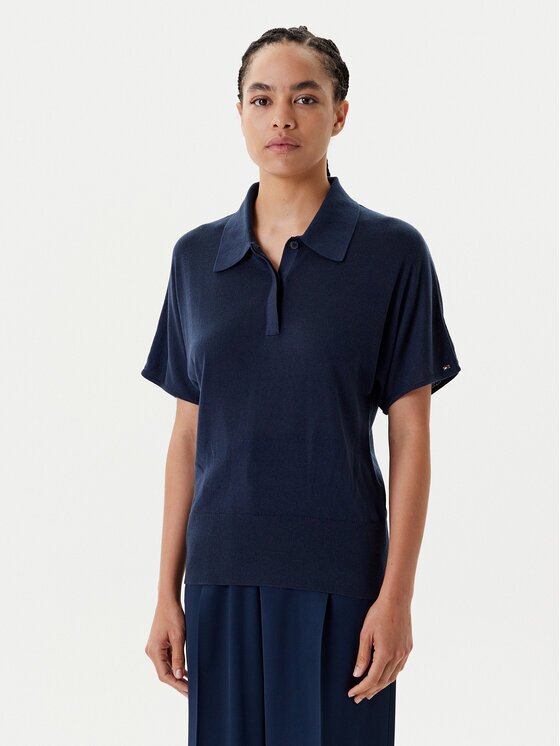 Tommy Hilfiger Тениска с яка и копчета WW0WW45652 Regular Fit