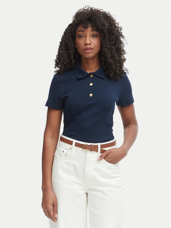 Tommy Hilfiger Тениска с яка и копчета WW0WW49252 Slim Fit