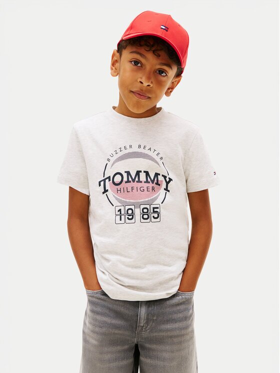Tommy Hilfiger Тишърт Basketball Graphic KB0KB10277 M Светлосив Regular Fit
