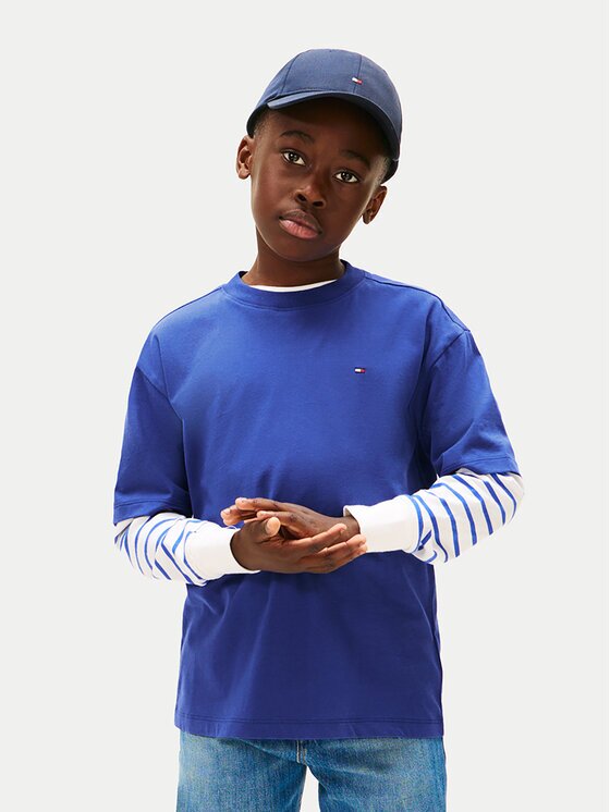 Tommy Hilfiger Тишърт Essential Archive KB0KB09646 D Син Regular Fit