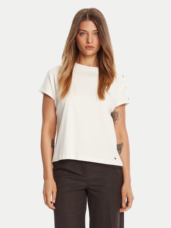 Tommy Hilfiger Тишърт Gold Button WW0WW47455 Regular Fit