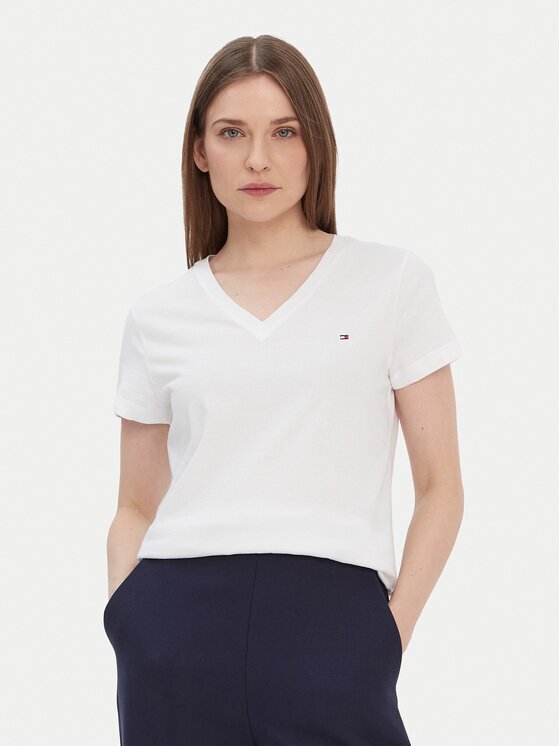 Tommy Hilfiger Тишърт Heritage V-Neck Tee WW0WW24969 Regular Fit