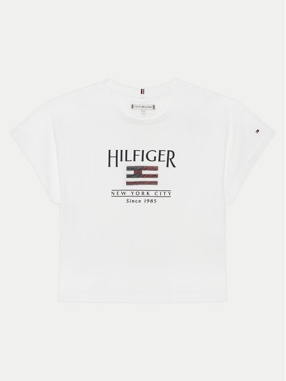 Tommy Hilfiger Тишърт KG0KG08525 D Бял Regular Fit
