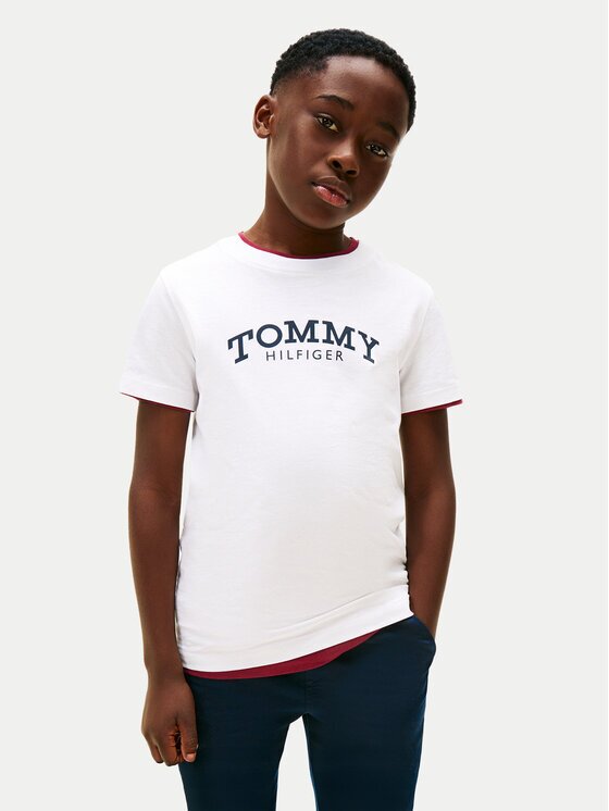 Tommy Hilfiger Тишърт Monotype Print KB0KB10051 M Бял Regular Fit