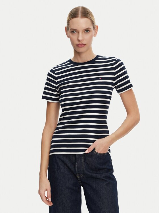Tommy Hilfiger Тишърт New Cody WW0WW40587 Светлосиньо Slim Fit