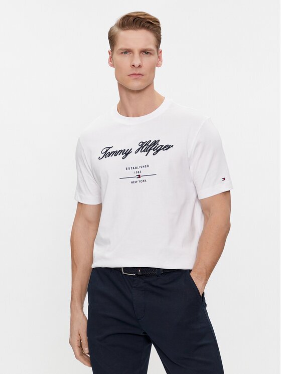 Tommy Hilfiger Тишърт Script Logo Tee MW0MW33691 Regular Fit