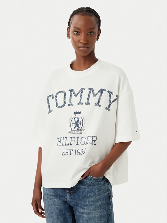 Tommy Hilfiger Тишърт Varsity Crest WW0WW50940 Oversize