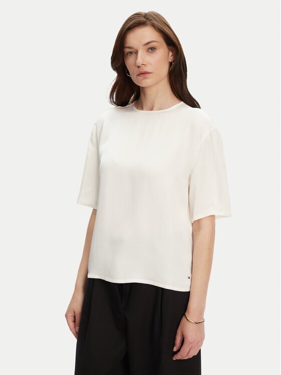 Tommy Hilfiger Тишърт WW0WW45900 Екрю Relaxed Fit