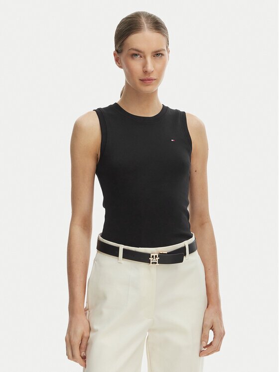 Tommy Hilfiger топ WW0WW47806 Екрю Slim Fit