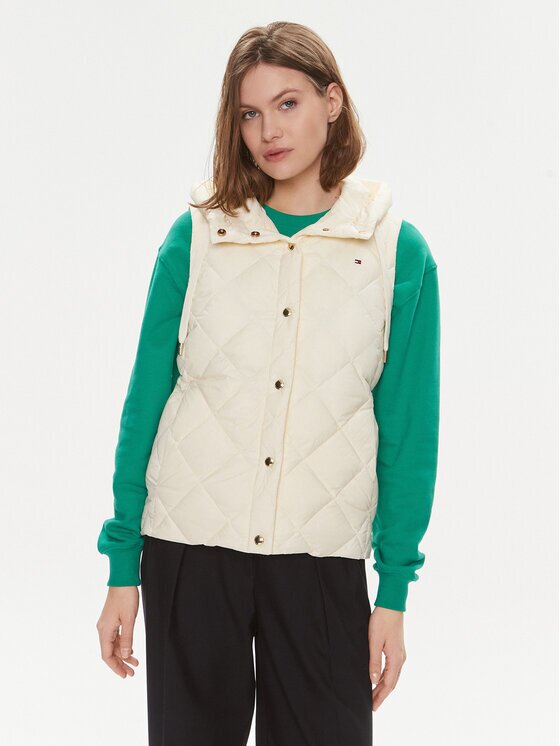 Tommy Hilfiger Жилетка за костюм Classic WW0WW42463 Екрю Regular Fit