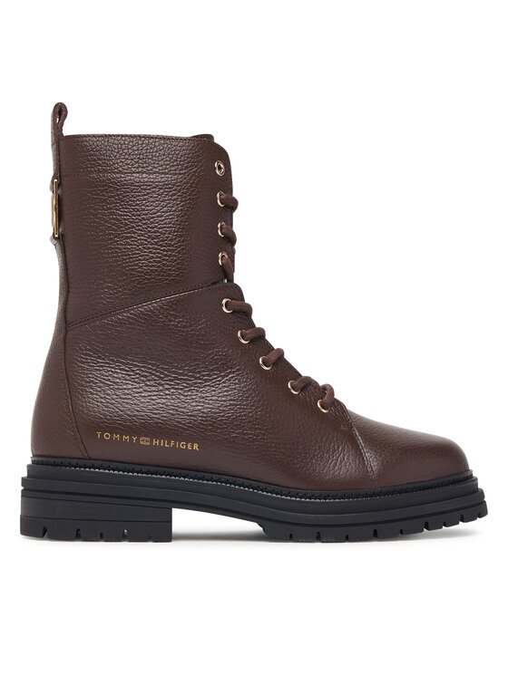 Tommy Hilfiger Зимни обувки Th Emboss Grain Leather Boot FW0FW09553