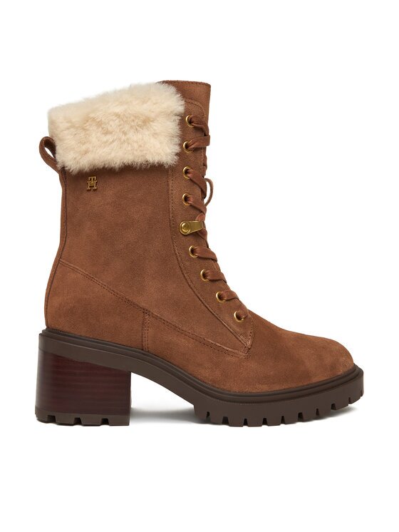 Tommy Hilfiger Зимни обувки Th Shearling Lace Up Boot FW0FW08999