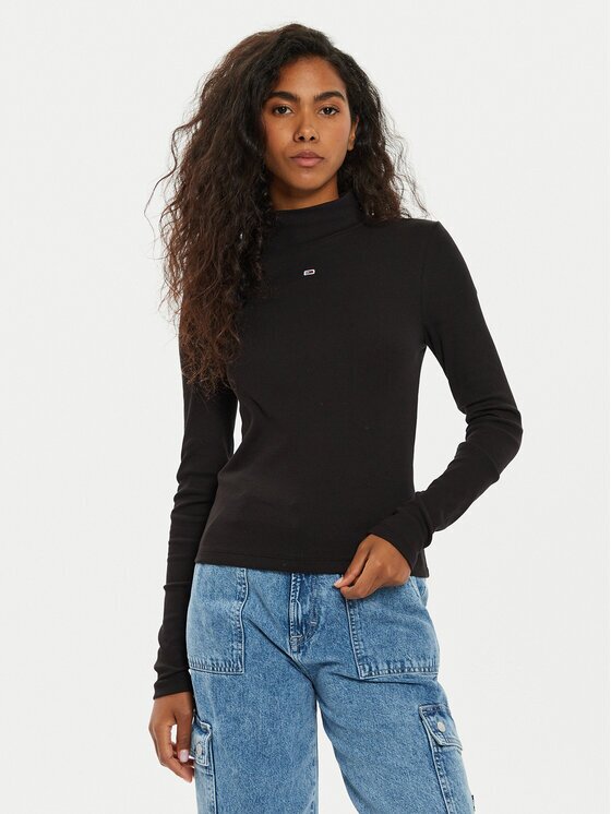 Tommy Jeans Блуза Tjw Essential Mock Neck DW0DW19830 Slim Fit