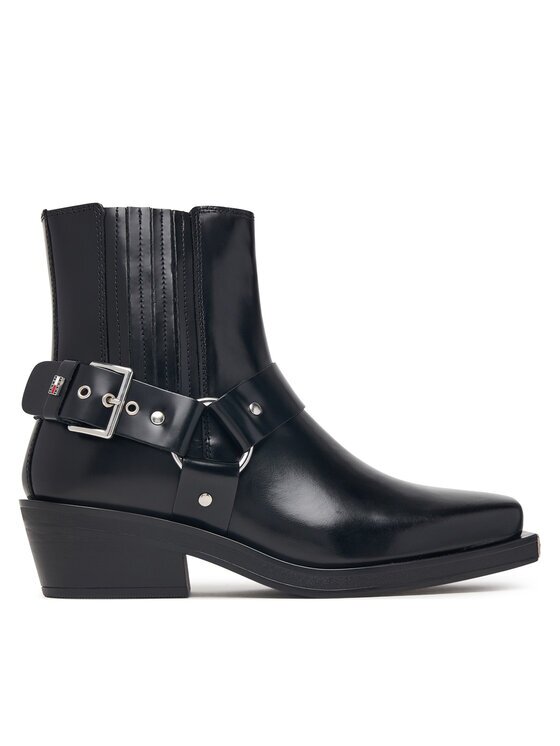 Tommy Jeans Боти Tjw Buckle Leather Cowboy Boots EN0EN03143