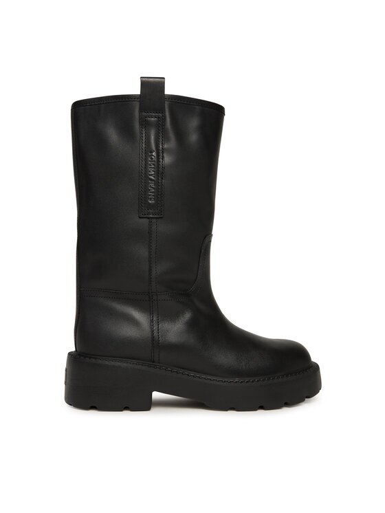 Tommy Jeans Боти Tjw Leather Mid Tubular Boot EN0EN02834