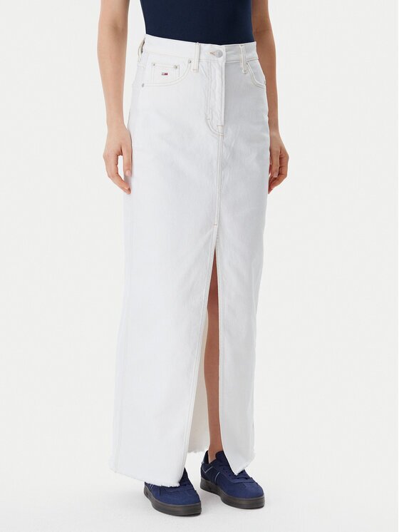 Tommy Jeans Дънкова пола Claire DW0DW20125 Екрю Regular Fit