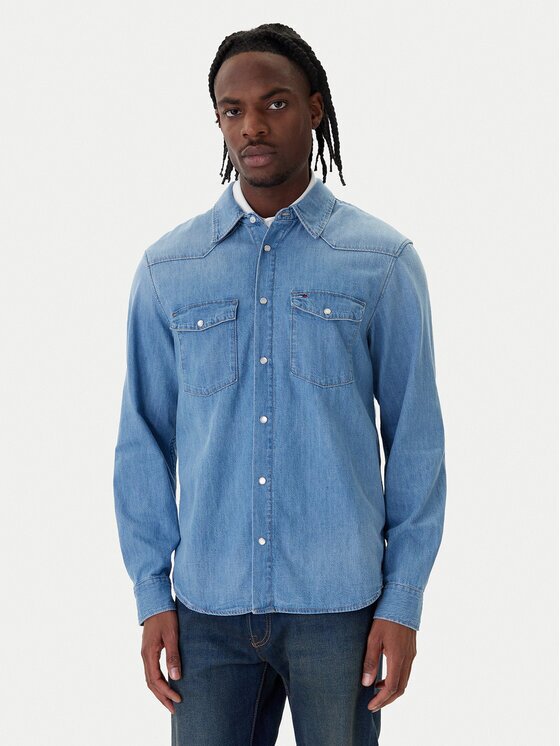 Tommy Jeans дънкова риза Western DM0DM23029 Regular Fit