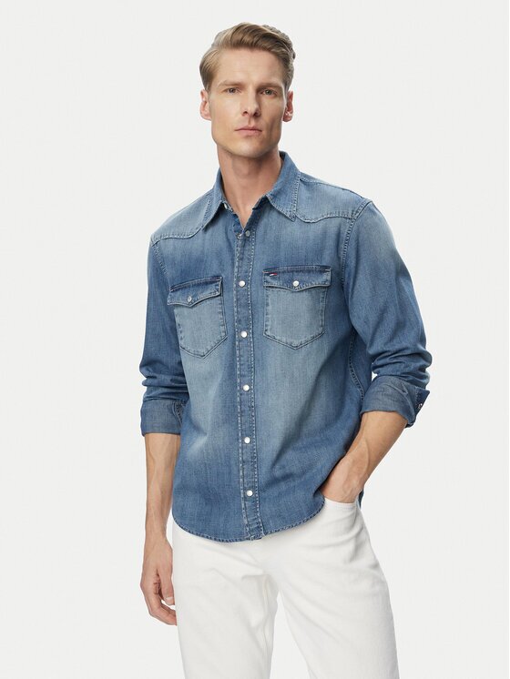Tommy Jeans дънкова риза Western DM0DM23661 Regular Fit