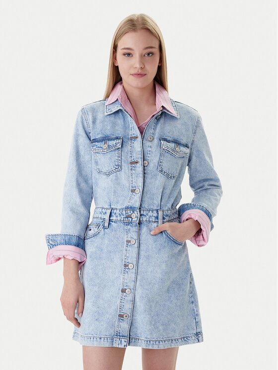 Tommy Jeans Дънкова рокля DW0DW22004 Regular Fit