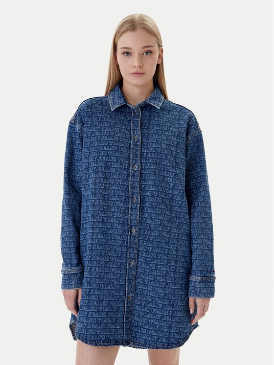 Tommy Jeans Дънкова рокля DW0DW22492 Relaxed Fit