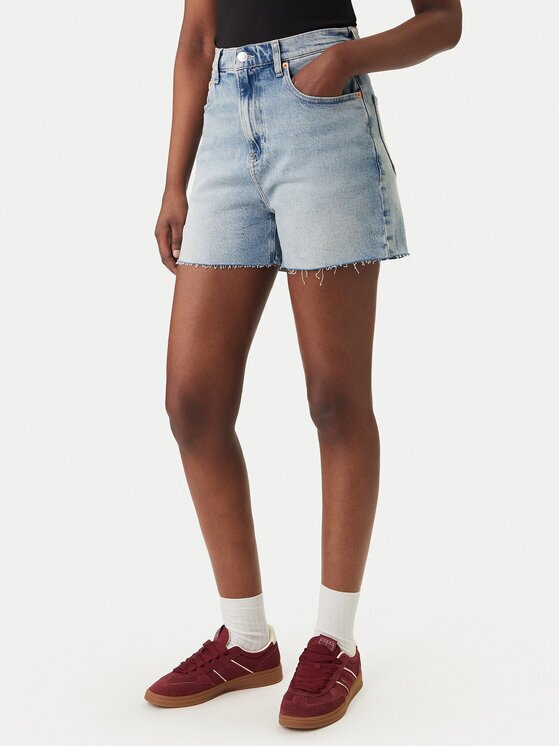 Tommy Jeans Дънкови шорти DW0DW22694 Светлосиньо Straight Leg