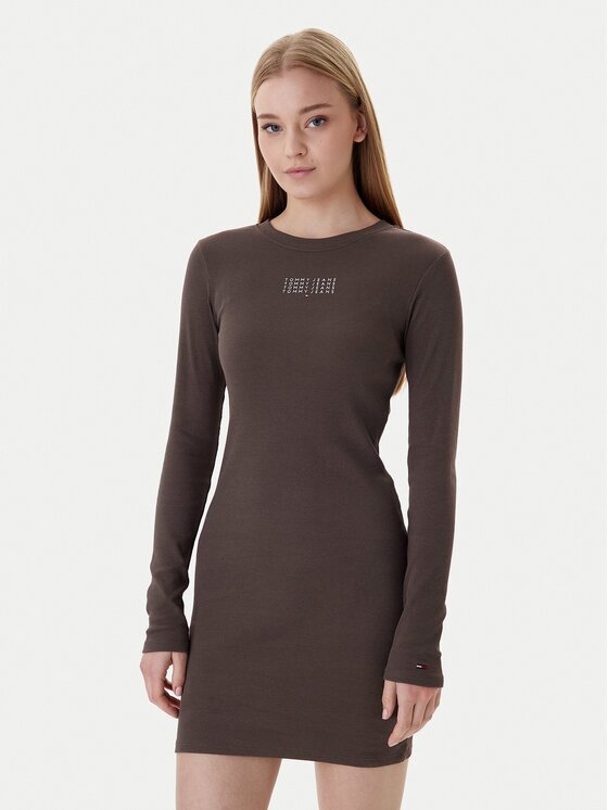 Tommy Jeans Ежедневна рокля Linear DW0DW21902 Slim Fit