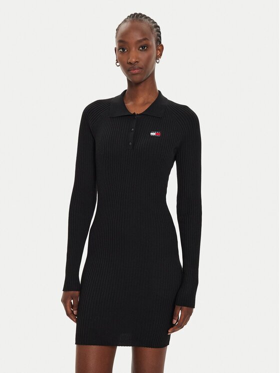 Tommy Jeans Плетена рокля DW0DW18734 Slim Fit