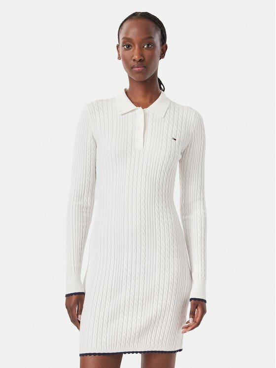 Tommy Jeans Плетена рокля DW0DW23317 Slim Fit