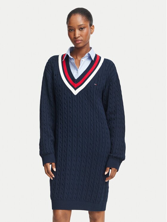 Tommy Jeans Плетена рокля DW0DW23540 Relaxed Fit