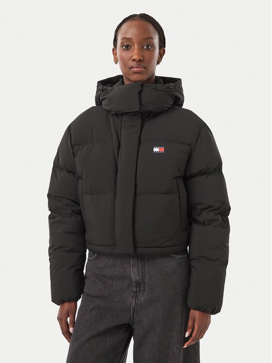 Tommy Jeans Пухено яке Alaska DW0DW18609 Cropped Fit