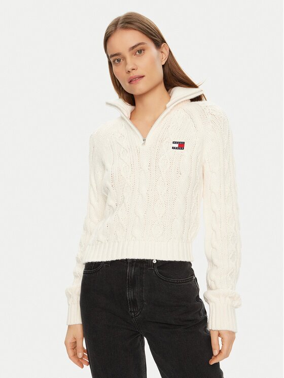 Tommy Jeans Пуловер DW0DW20269 Екрю Regular Fit