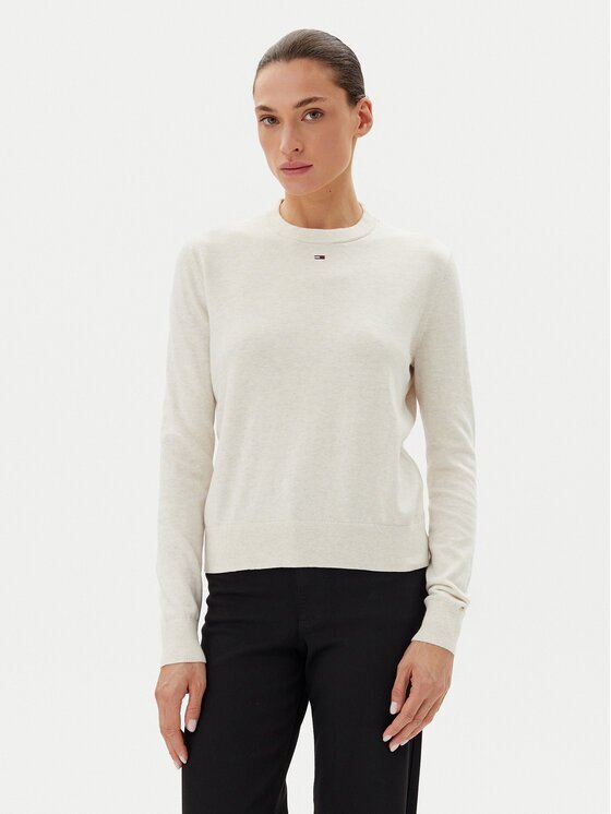 Tommy Jeans Пуловер Essential DW0DW20159 Екрю Regular Fit