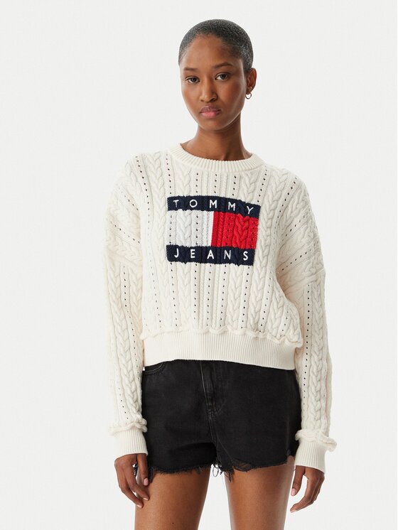 Tommy Jeans Пуловер Intarsia Flag Badge DW0DW22317 Regular Fit