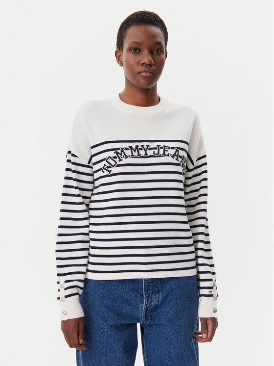 Tommy Jeans Пуловер Varsity DW0DW20251 Екрю Regular Fit