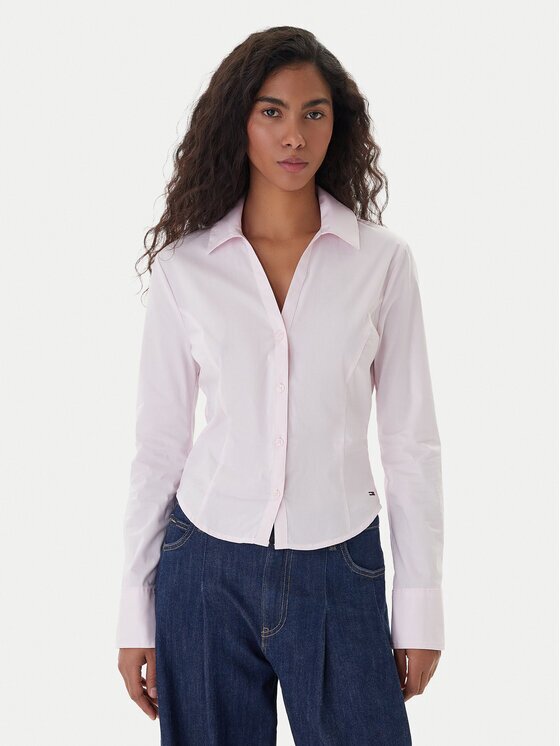 Tommy Jeans Риза Baby DW0DW22604 Slim Fit