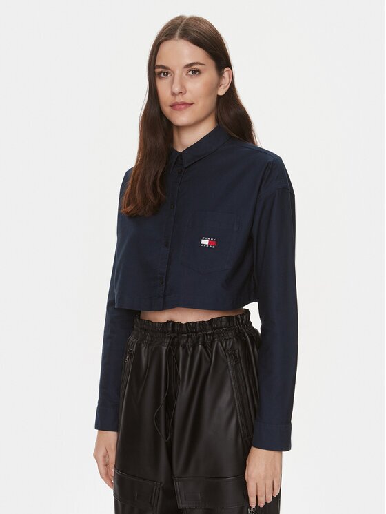 Tommy Jeans Риза Badge DW0DW17345 Relaxed Fit